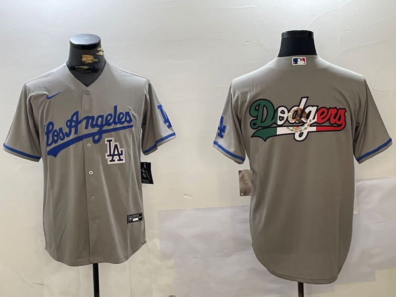 Men Los Angeles Dodgers Blank Grey Game 2024 Nike MLB Jersey style 10163